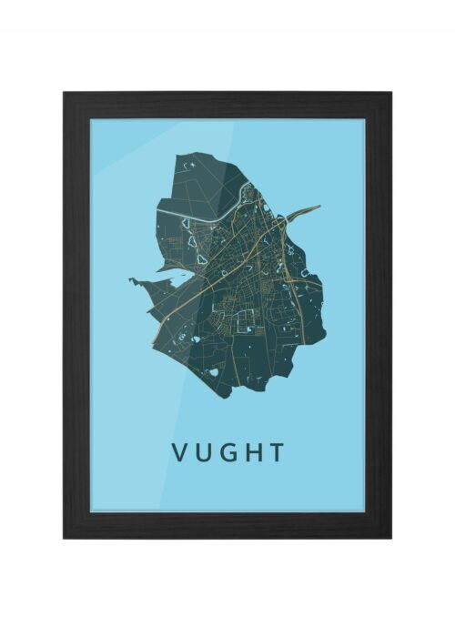 vught stadskaart poster ingelijst in zwarte lijst