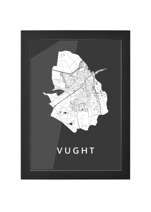 vught stadskaart poster ingelijst in zwarte lijst