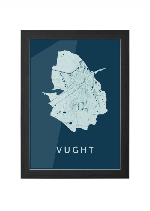 vught stadskaart poster ingelijst in zwarte lijst
