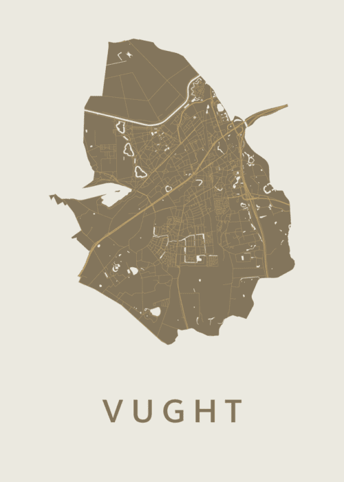 Vught Stadskaart poster Gold