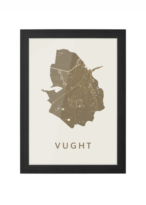 vught stadskaart poster ingelijst in zwarte lijst