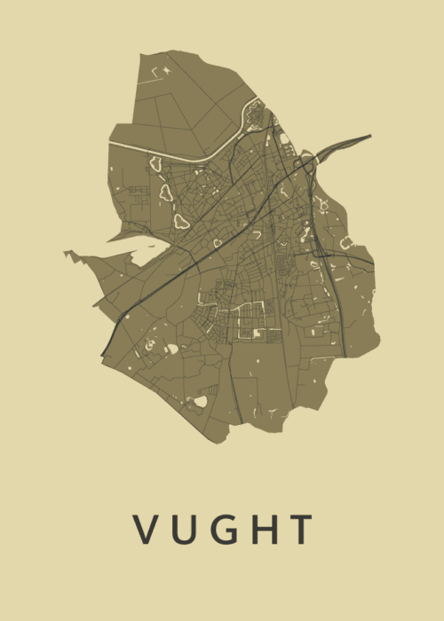 Vught Stadskaart poster GoldenRod