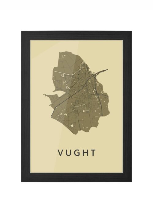 vught stadskaart poster ingelijst in zwarte lijst