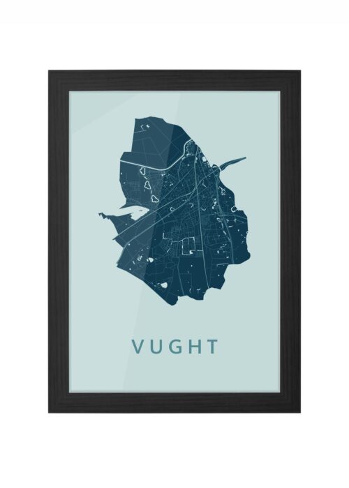 vught stadskaart poster ingelijst in zwarte lijst