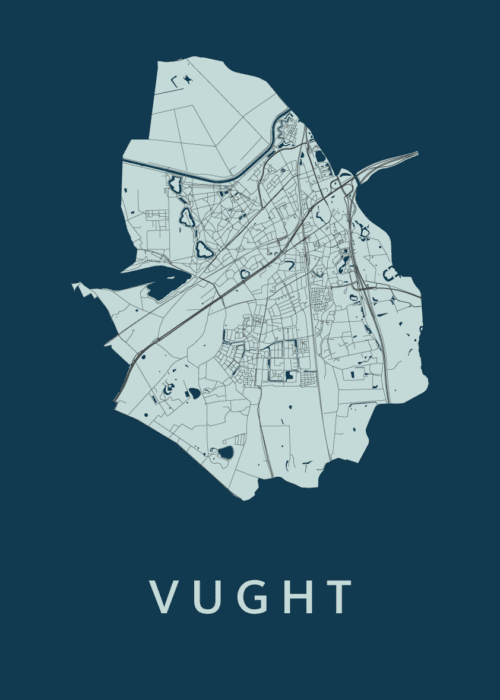 Vught Stadskaart poster Navy