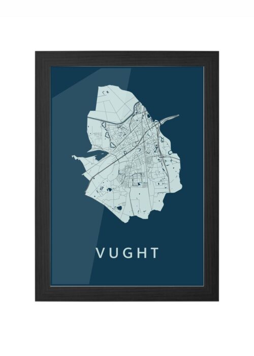 vught stadskaart poster ingelijst in zwarte lijst