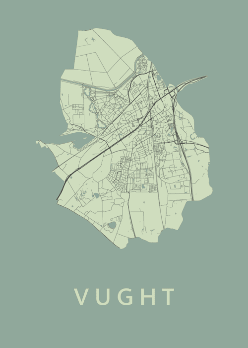 Vught Stadskaart poster Olive