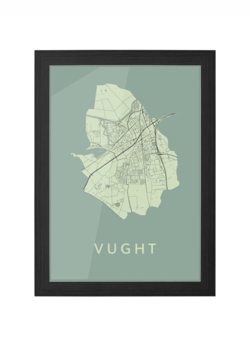 vught stadskaart poster ingelijst in zwarte lijst