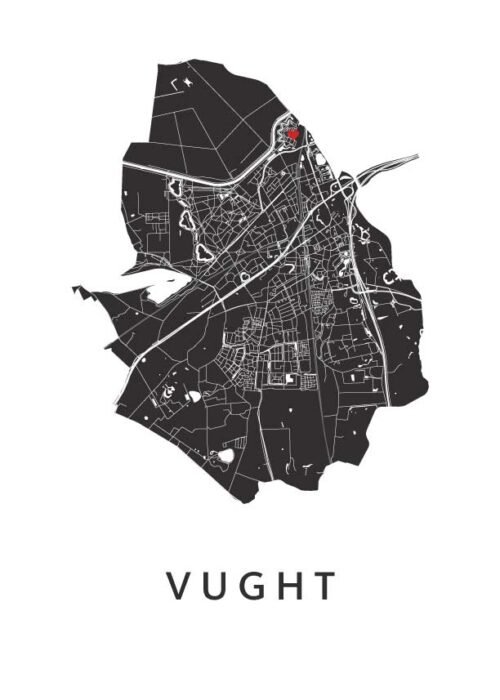 Vught Stadskaart poster White