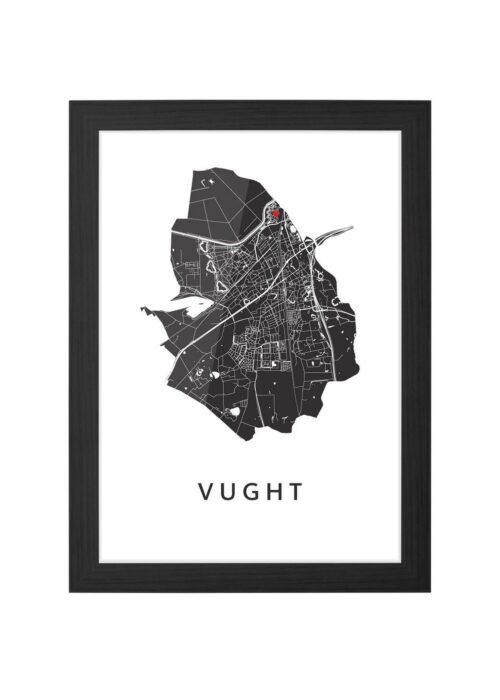 vught stadskaart poster ingelijst in zwarte lijst