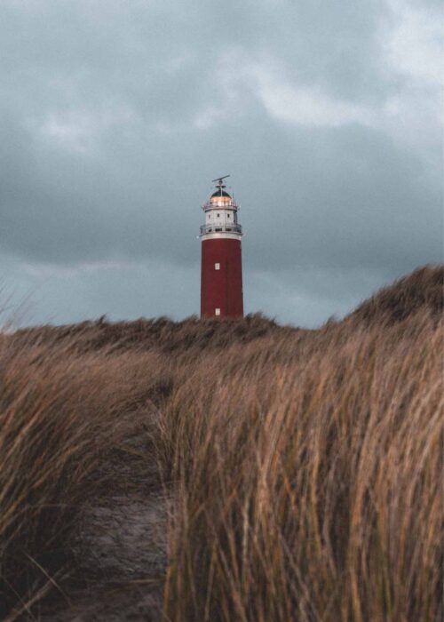 Vuurtoren in de Duinen — Fotografie Poster