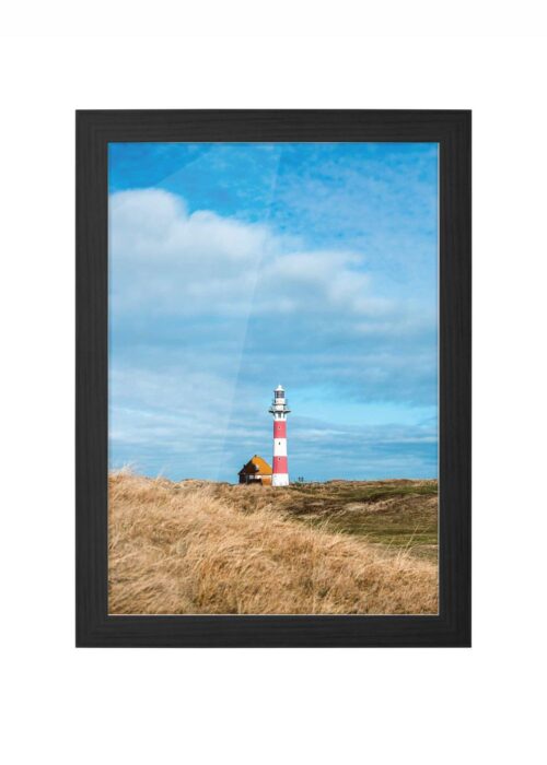 vuurtoren van nieuwpoort fotografie poster ingelijst in zwarte lijst