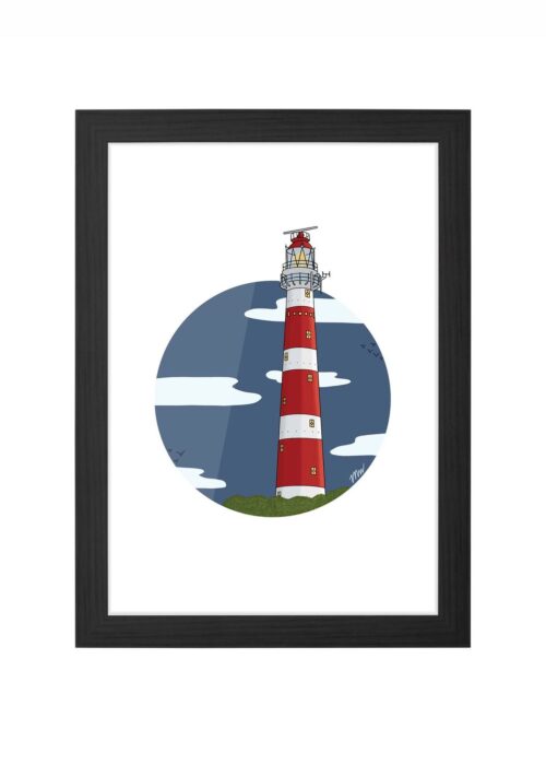 bornrif icoon print poster ingelijst in zwarte lijst