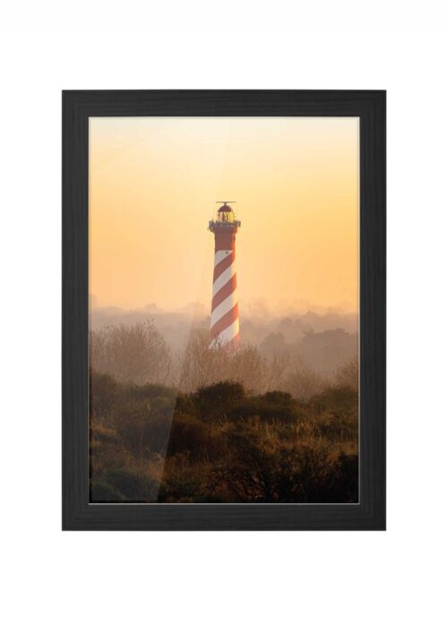 vuurtoren van burghaamstede fotografie poster ingelijst in zwarte lijst