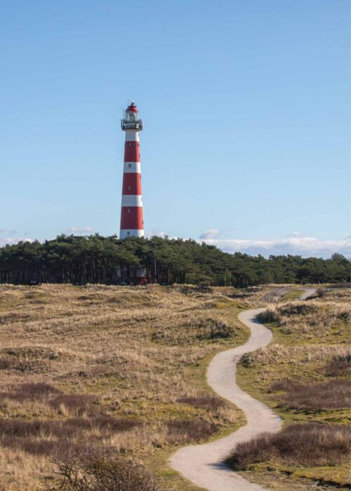Vuurtoren Bornrif gezien vanaf het Tromppad - Ameland — Fotografie Poster