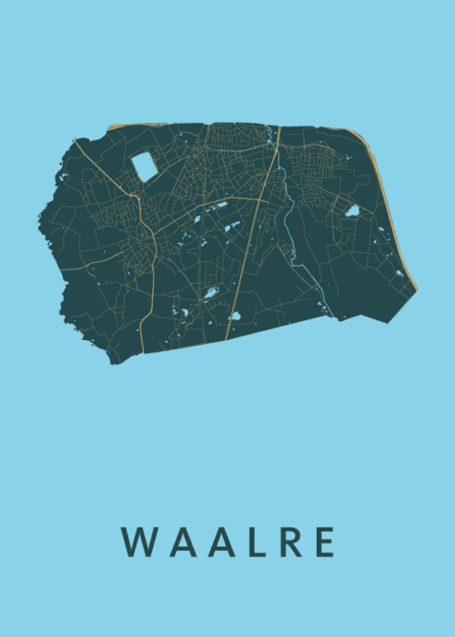 Waalre Azure Stadskaart Poster Kopen