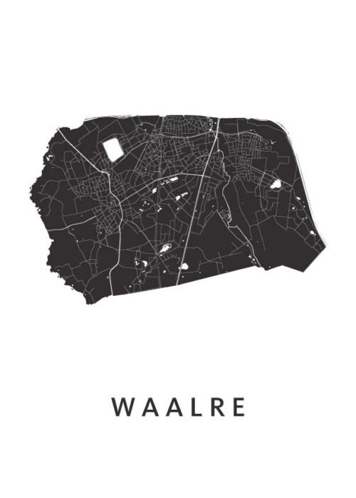 Waalre White Stadskaart Poster Kopen