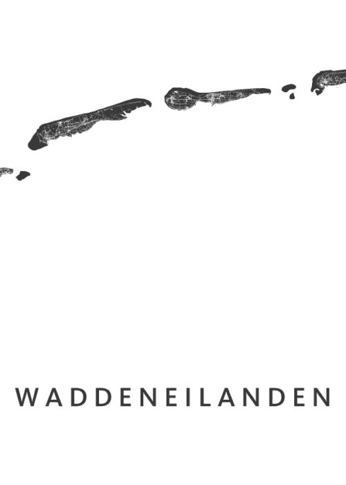 Waddeneilanden Eilandkaart Poster