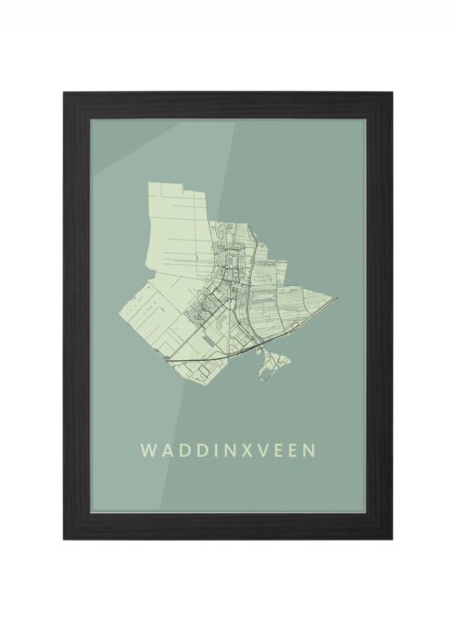 Waddinxveen Olive Ingelijst in Zwart lijst Kopen | Kunst in Kaart