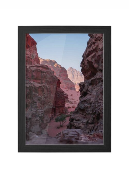 wadi rum fotografie poster ingelijst in zwarte lijst