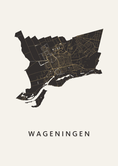 Wageningen Stadskaart Poster Khaki