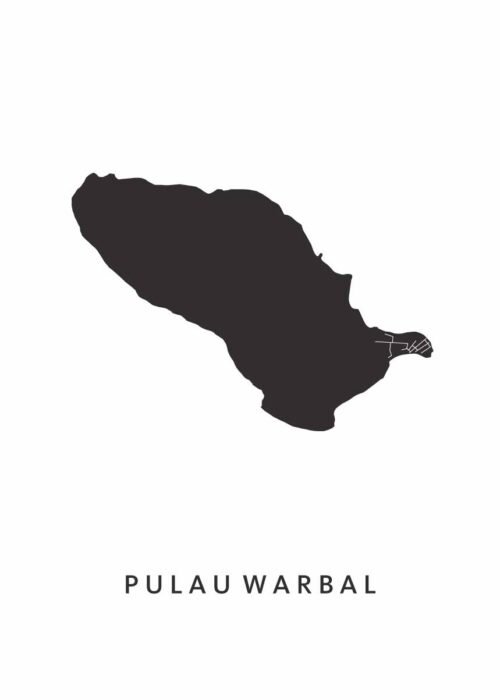 Pulau Warbal Eilandkaart Poster