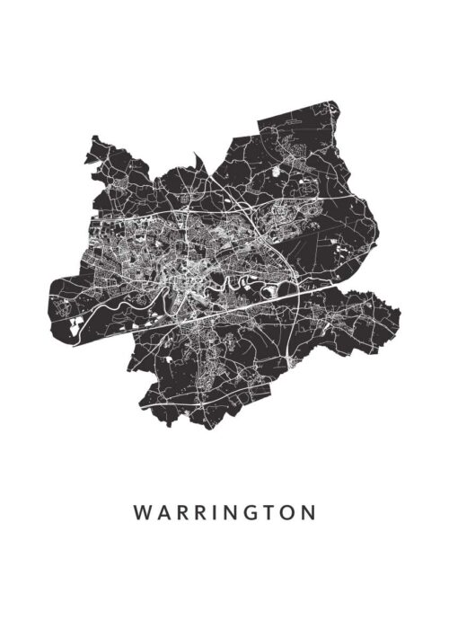 Warrington Stadskaart Poster Kopen