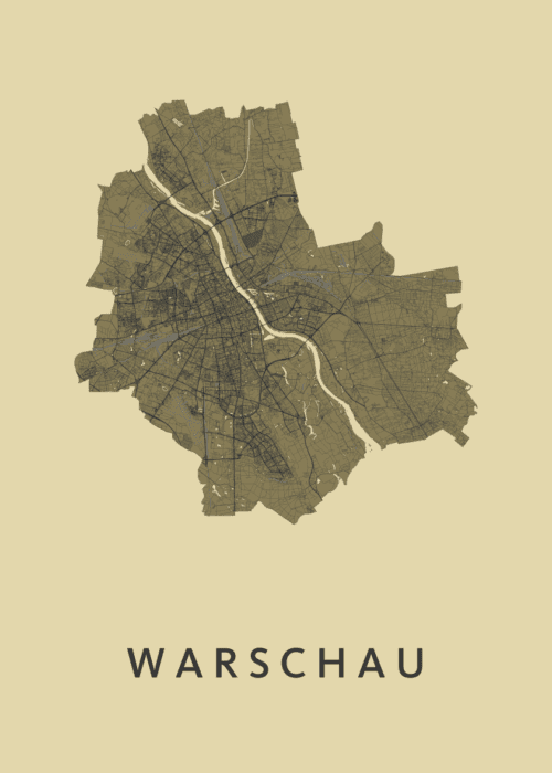 Warschau GoldenRod Stadskaart Poster Kopen