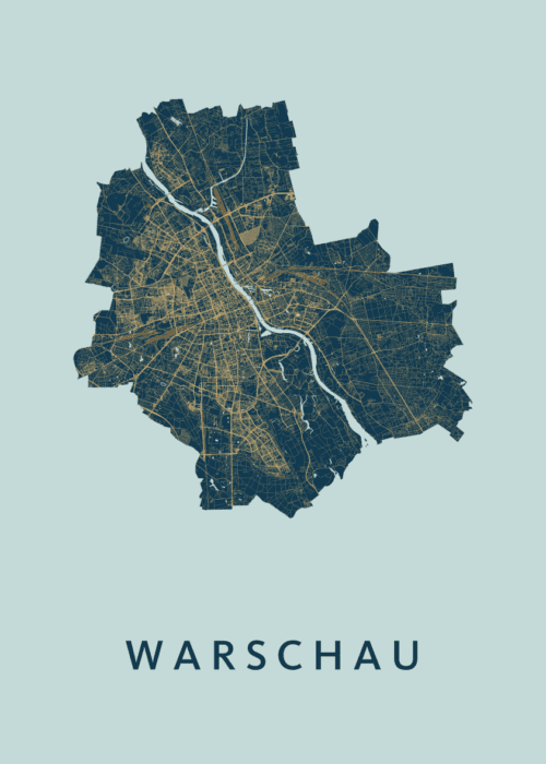 Warschau Prussian Stadskaart Poster Kopen