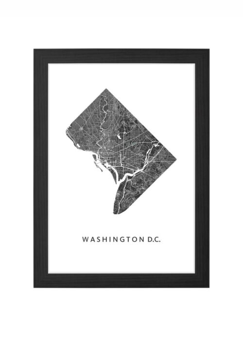 Washington D.C. Ingelijst in Zwart lijst Kopen | Kunst in Kaart
