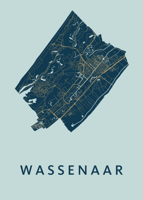 Wassenaar Prussian Stadskaart Poster Kopen