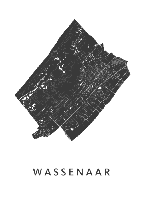 Wassenaar White Stadskaart Poster Kopen