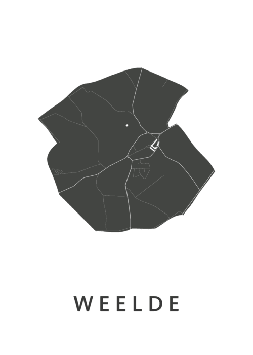 Weelde White Stadskaart Poster Kopen