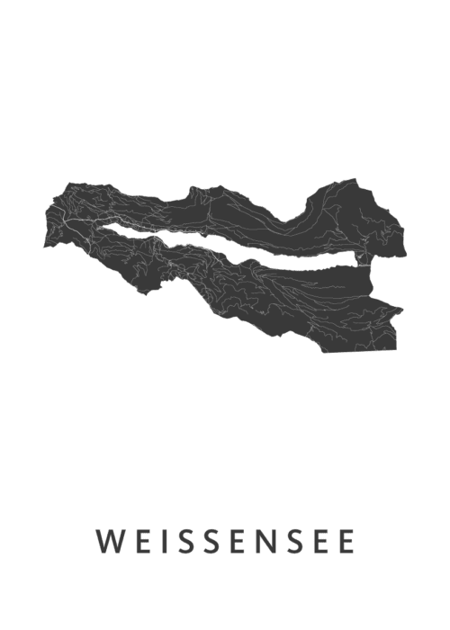 Weissensee Map Kaart Poster