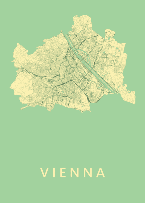 Vienna Stadskaart poster Spring