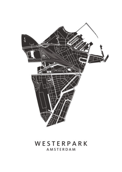 Westerpark wijkkaart Amsterdam poster