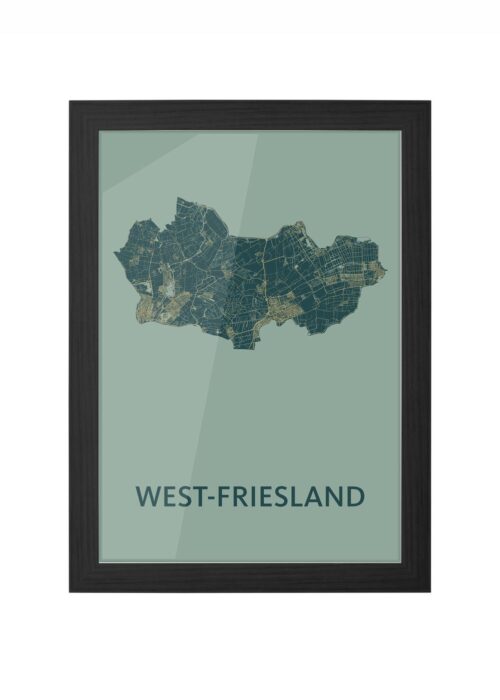 West-Friesland Amazon Ingelijst in Zwart lijst Kopen | Kunst in Kaart