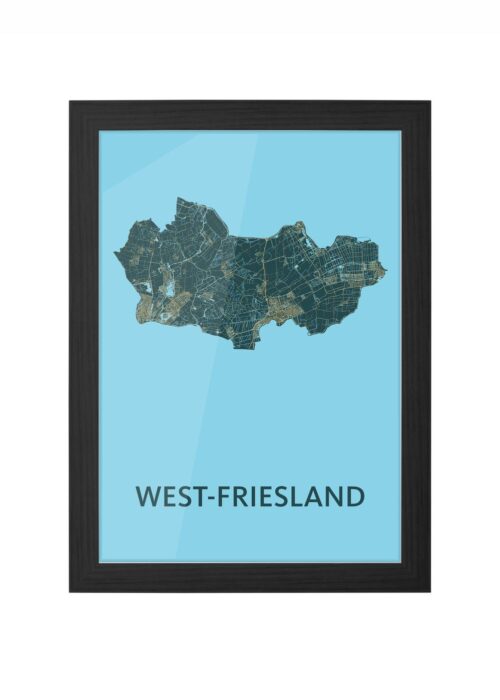 West-Friesland Azure Ingelijst in Zwart lijst Kopen | Kunst in Kaart