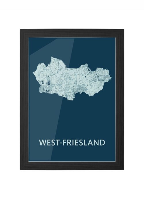 West-Friesland Feldgrau Ingelijst in Zwart lijst Kopen | Kunst in Kaart