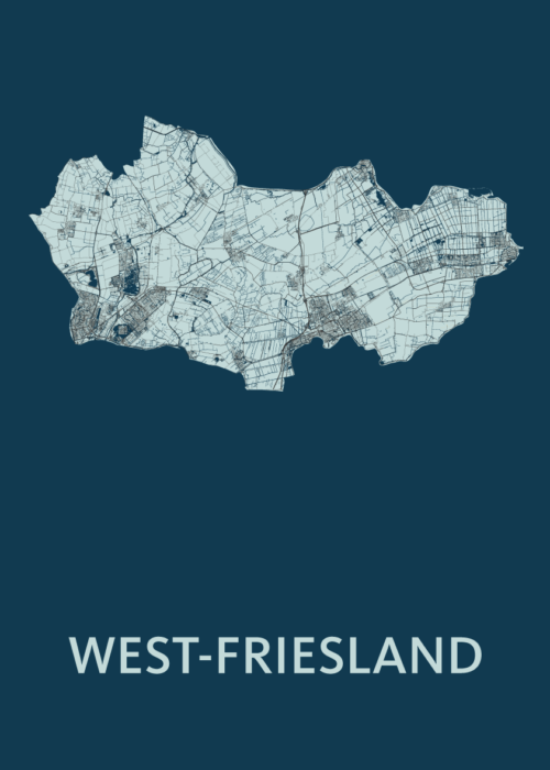 West-Friesland Stadskaart - Navy poster