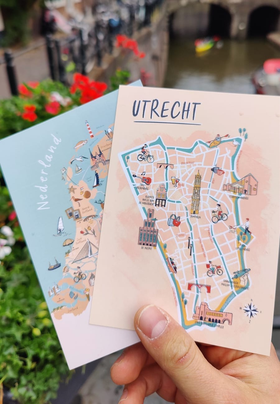 Geïllustreerde kaart Utrecht