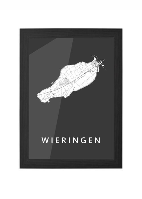 wieringen stadskaart poster ingelijst in zwarte lijst