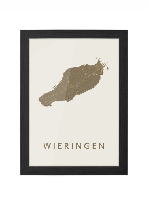wieringen stadskaart poster ingelijst in zwarte lijst