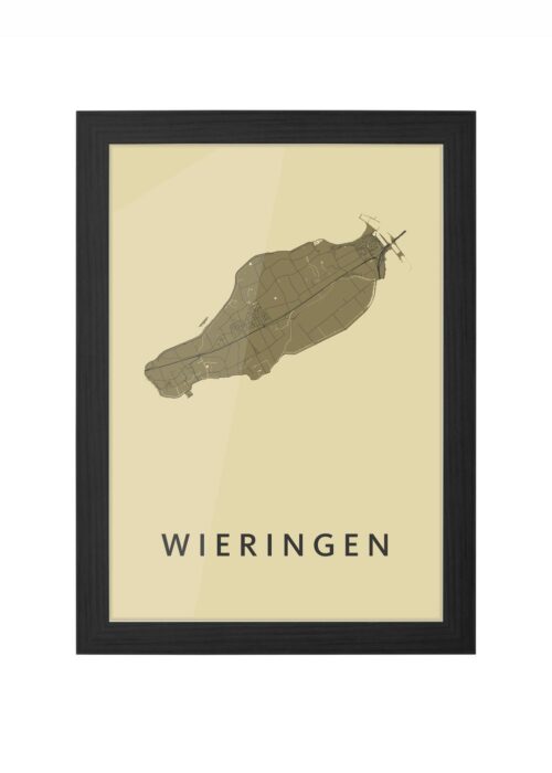 wieringen stadskaart poster ingelijst in zwarte lijst
