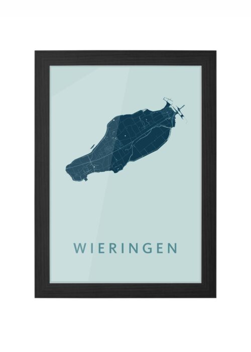 wieringen stadskaart poster ingelijst in zwarte lijst