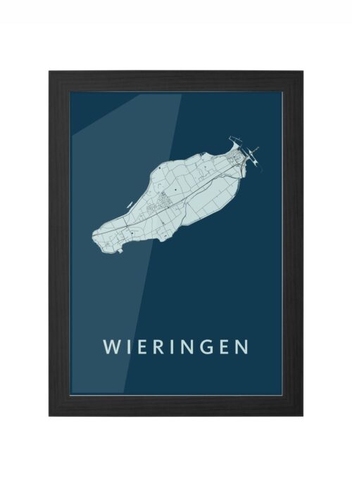 wieringen stadskaart poster ingelijst in zwarte lijst