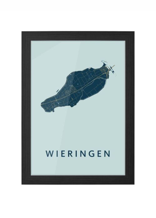 wieringen stadskaart poster ingelijst in zwarte lijst