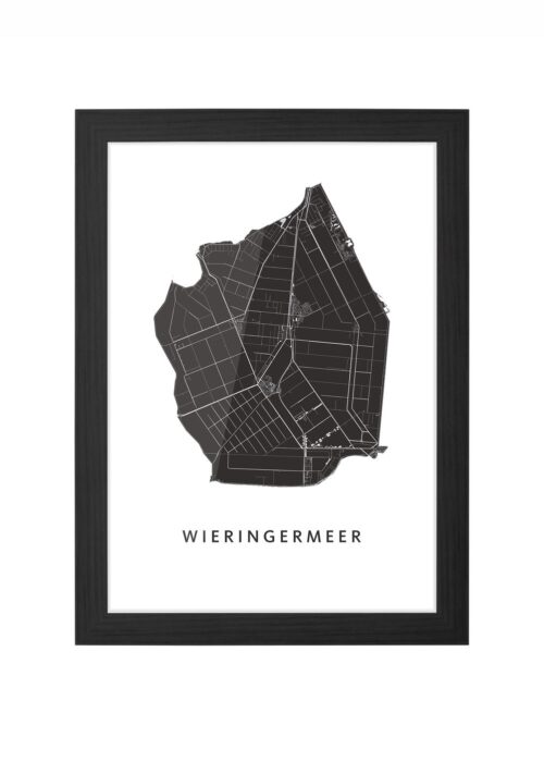 wieringermeer gemeentekaart kaart poster ingelijst in zwarte lijst