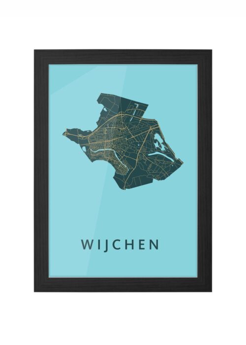 wijchen stadskaart poster ingelijst in zwarte lijst