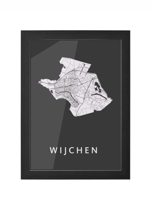 wijchen stadskaart poster ingelijst in zwarte lijst